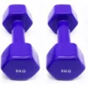 OZIO FITNESS 2 Unidades 8 Kg Mancuernas Pesas Hexagonales De Vinilo Fitness Gimnasia Morado -Fitness cardio Ventas 2 unidades 8 kg mancuernas pesas hexagonales de vinilo fitness gimnasia morado