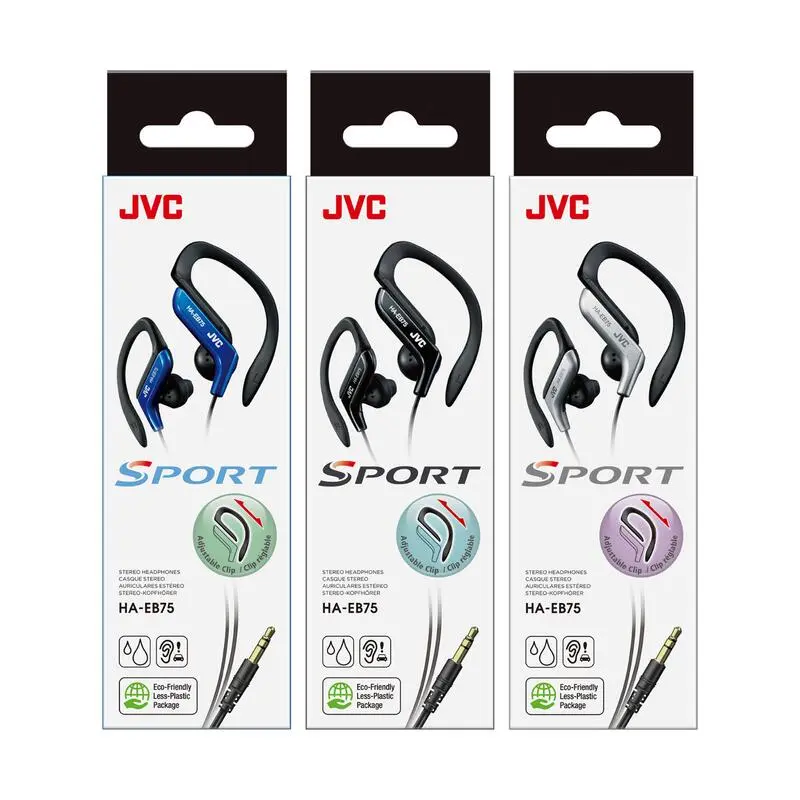 Auriculares Deportivos JVC HA-EB75 De Clip, Sonido Potente, Cable 1,2m Negro 5 Auriculares Deportivos JVC HA-EB75 De Clip, Sonido Potente, Cable 1,2m Negro - Imagen 3