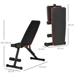 Banco De Pesas Ajustable En Altura HOMCOM 116x43x116 Cm Negro -Fitness cardio Ventas banco de pesas ajustable en altura homcom 116x43x116 cm negro 2