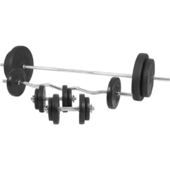 Gorilla Sports BANCO DE PESAS UNIVERSAL NEGRO + JUEGO DE PESAS Y BARRAS DE PLÁSTICO 9 -Fitness cardio Ventas banco de pesas universal negro juego de pesas y barras de plastico 9 1