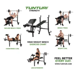 BANCO DE PESAS WB40 COMPACT WIDTH WEIGHT BENCH TUNTURI -Fitness cardio Ventas banco de pesas wb40 compact width weight bench tunturi 2