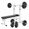 Gorilla Sports BANCO MUSCULACIÓN CON KIT PESAS 100 KG -Fitness cardio Ventas banco musculacion con kit pesas 100 kg