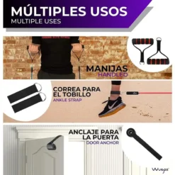 WUEPS Bandas Elásticas De Resistencia - 5 Tubos De Resistencia Mixtas. -Fitness cardio Ventas bandas elasticas de resistencia 5 tubos de resistencia mixtas 4