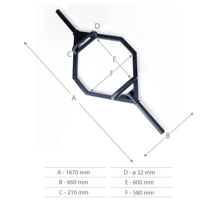 BOXPT EQUIPMENT Barra Hexagonal Powder Coated BOXPT Negra 7 BOXPT EQUIPMENT Barra Hexagonal Powder Coated BOXPT Negra - Imagen 5