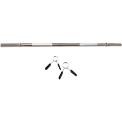 OZIO FITNESS Barra Maciza Cromada, Con Juego De Fijación De Cierre De Muelle. Diámetro : 30mm