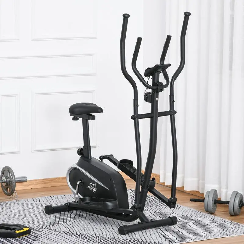 Bicicleta Elíptica Fitness HOMCOM Acero ABS 103x62x151 Cm Negro 4 Bicicleta Elíptica Fitness HOMCOM Acero ABS 103x62x151 Cm Negro - Imagen 2
