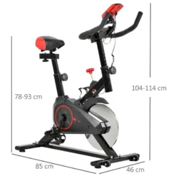 Bicicleta Estática HOMCOM Negro Y Rojo 85x46x114 Cm -Fitness cardio Ventas bicicleta estatica homcom negro y rojo 85x46x114 cm 2