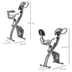 Bicicleta Estática Plegable HOMCOM Acero ABS PVC 97x51x115cm Gris 7 Bicicleta Estática Plegable HOMCOM Acero ABS PVC 97x51x115cm Gris -Fitness cardio Ventas bicicleta estatica plegable homcom acero abs pvc 97x51x115cm gris 2