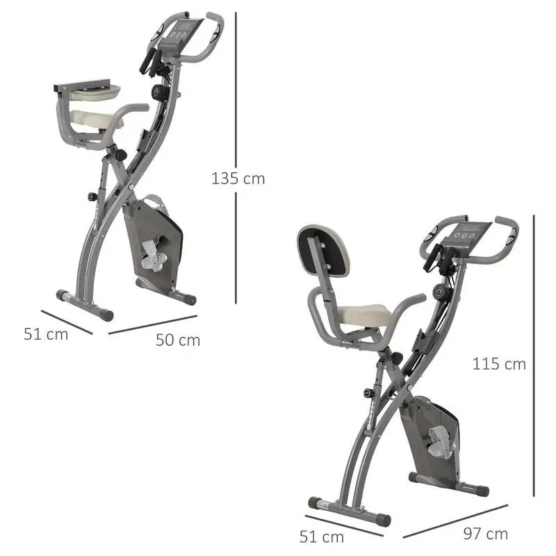 Bicicleta Estática Plegable HOMCOM Acero ABS PVC 97x51x115cm Gris 5 Bicicleta Estática Plegable HOMCOM Acero ABS PVC 97x51x115cm Gris - Imagen 3