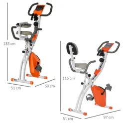 Bicicleta Estática Plegable HOMCOM Acero ABS PVC 97x51x115cm,Naranja -Fitness cardio Ventas bicicleta estatica plegable homcom acero abs pvc 97x51x115cmnaranja 2