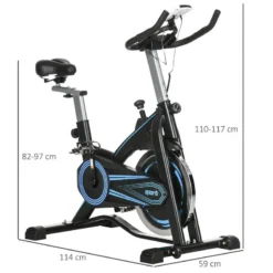 Bicicleta Estática Resistencia Ajustables SPORTNOW 114x59x117 Cm Negro -Fitness cardio Ventas bicicleta estatica resistencia ajustables sportnow 114x59x117 cm negro 2