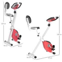 Bicicleta Para Ejercicios De Forma X HOMCOM Rojo 43x97x109 Cm -Fitness cardio Ventas bicicleta para ejercicios de forma x homcom rojo 43x97x109 cm 2