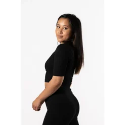 AESTHETIC WOLF Camiseta Ceñida 'Body' - Fitness - Mujer - Negro -Fitness cardio Ventas camiseta ceida body fitness mujer negro 3