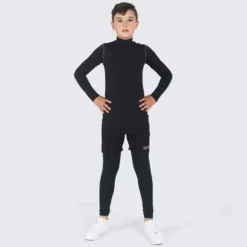 POWERLAYER Camiseta De Compresión Manga Larga Con Cuello Alto Para Niños -Fitness cardio Ventas camiseta de compresion manga larga con cuello alto para nios 3