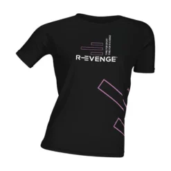 R-EVENGE Camiseta De Manga Corta Mujer Fitness Running Cardio Negra