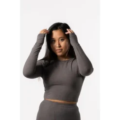 AESTHETIC WOLF Camiseta De Manga Larga 'Body' - Fitness - Mujer - Azul Pizarra -Fitness cardio Ventas camiseta de manga larga body fitness mujer azul pizarra 2