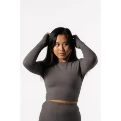 AESTHETIC WOLF Camiseta De Manga Larga 'Body' - Fitness - Mujer - Azul Pizarra