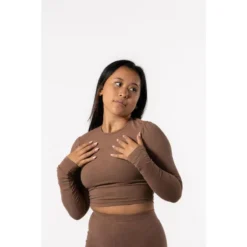 AESTHETIC WOLF Camiseta De Manga Larga 'Body' - Fitness - Mujer - Azul Pizarra -Fitness cardio Ventas camiseta de manga larga body fitness mujer marron moca