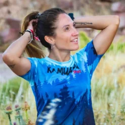 CAMISETA DE RUNNING #BOSQUE Para MUJER - KAMUABU Color AZUL 90grs Manga Corta 9 CAMISETA DE RUNNING #BOSQUE Para MUJER - KAMUABU Color AZUL 90grs Manga Corta -Fitness cardio Ventas camiseta de running bosque para mujer kamuabu color azul 90grs manga corta 3