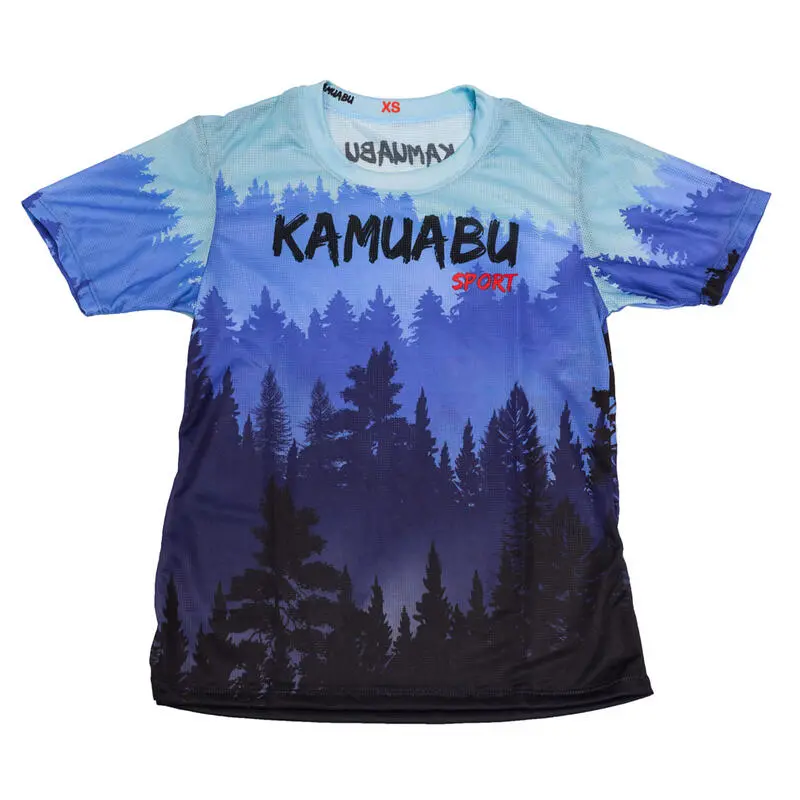 CAMISETA DE RUNNING #BOSQUE Para MUJER - KAMUABU Color AZUL 90grs Manga Corta 3 CAMISETA DE RUNNING #BOSQUE Para MUJER - KAMUABU Color AZUL 90grs Manga Corta