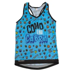 CAMISETA DE RUNNING #COMOUNACABRA Para MUJER - KAMUABU Azul De Tirantes