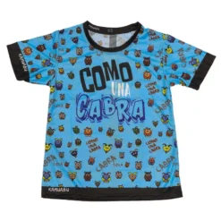 CAMISETA DE RUNNING #COMOUNACABRA Para MUJER - KAMUABU Color AZUL 110grs