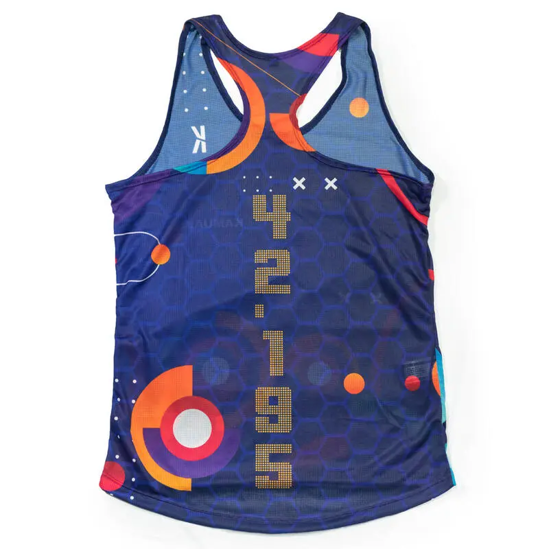 CAMISETA DE RUNNING #MARATON 2.0 RUN MUJER - KAMUABU Color AZUL 90grs TIRANTES 4 CAMISETA DE RUNNING #MARATON 2.0 RUN MUJER - KAMUABU Color AZUL 90grs TIRANTES - Imagen 2