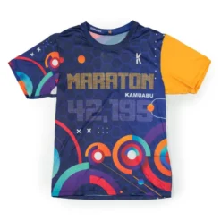 CAMISETA DE RUNNING #MARATON 2.0 RUN Para HOMBRE - KAMUABU Color AZUL 90grs