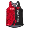 CAMISETA DE RUNNING #SOYMARATON Para MUJER - KAMUABU Roja/negra De Tirantes -Fitness cardio Ventas camiseta de running soymaraton para mujer kamuabu rojanegra de tirantes