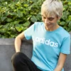 Camiseta Fitness Adidas Mujer Azul -Fitness cardio Ventas camiseta fitness adidas mujer azul