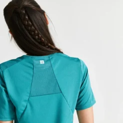 Domyos Camiseta Fitness Cardio Mujer Verde Ajustada -Fitness cardio Ventas camiseta fitness cardio mujer verde ajustada 3