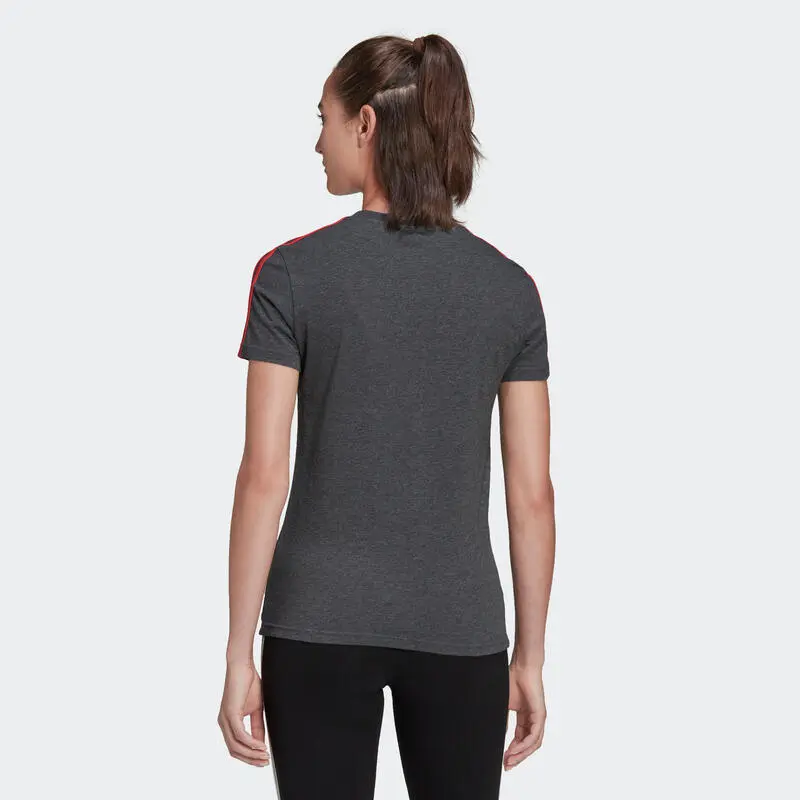 Camiseta Fitness Manga Corta Mujer Adidas Essentials Gris Y Rosa 4 Camiseta Fitness Manga Corta Mujer Adidas Essentials Gris Y Rosa - Imagen 2