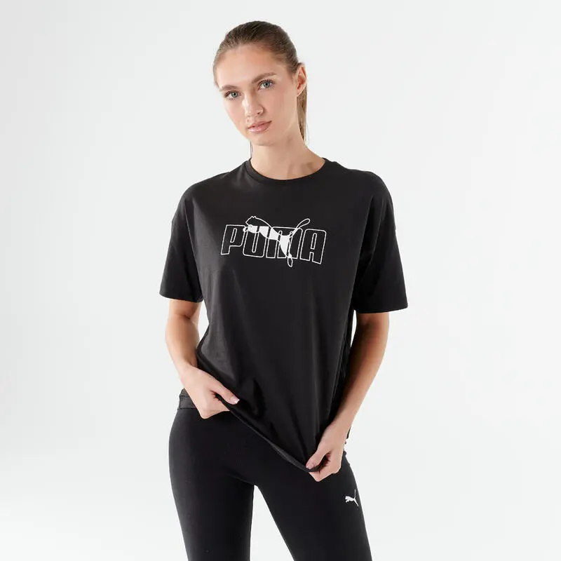 Camiseta Fitness Puma Mujer Negro Manga Corta Algodón 3 Camiseta Fitness Puma Mujer Negro Manga Corta Algodón