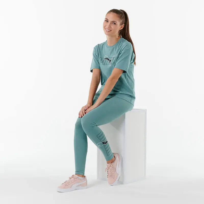 Camiseta Fitness Puma Mujer Verde Manga Corta Algodón 5 Camiseta Fitness Puma Mujer Verde Manga Corta Algodón - Imagen 3