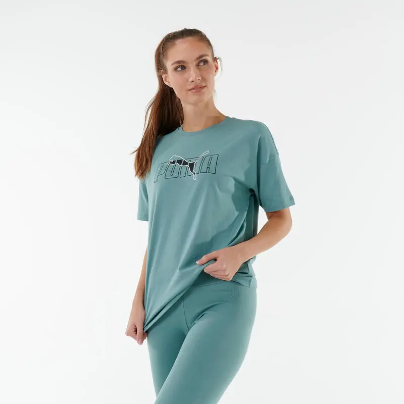 Camiseta Fitness Puma Mujer Verde Manga Corta Algodón 3 Camiseta Fitness Puma Mujer Verde Manga Corta Algodón
