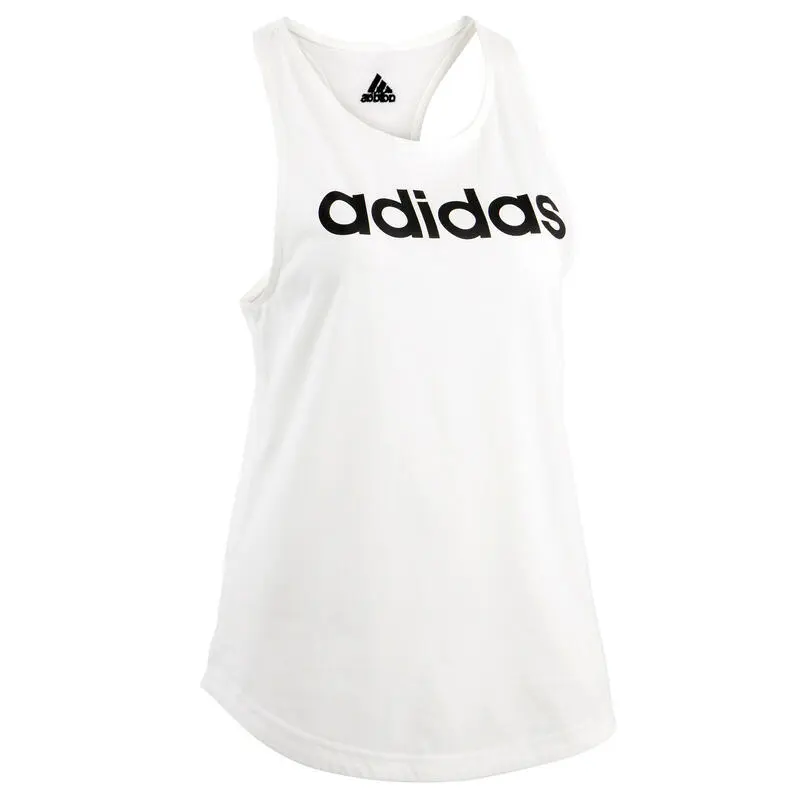 Camiseta Fitness Sin Mangas 100% Algodón Mujer Adidas Linear Blanco 7 Camiseta Fitness Sin Mangas 100% Algodón Mujer Adidas Linear Blanco - Imagen 5