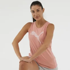 Camiseta Fitness Sin Mangas Mujer Puma Rosa