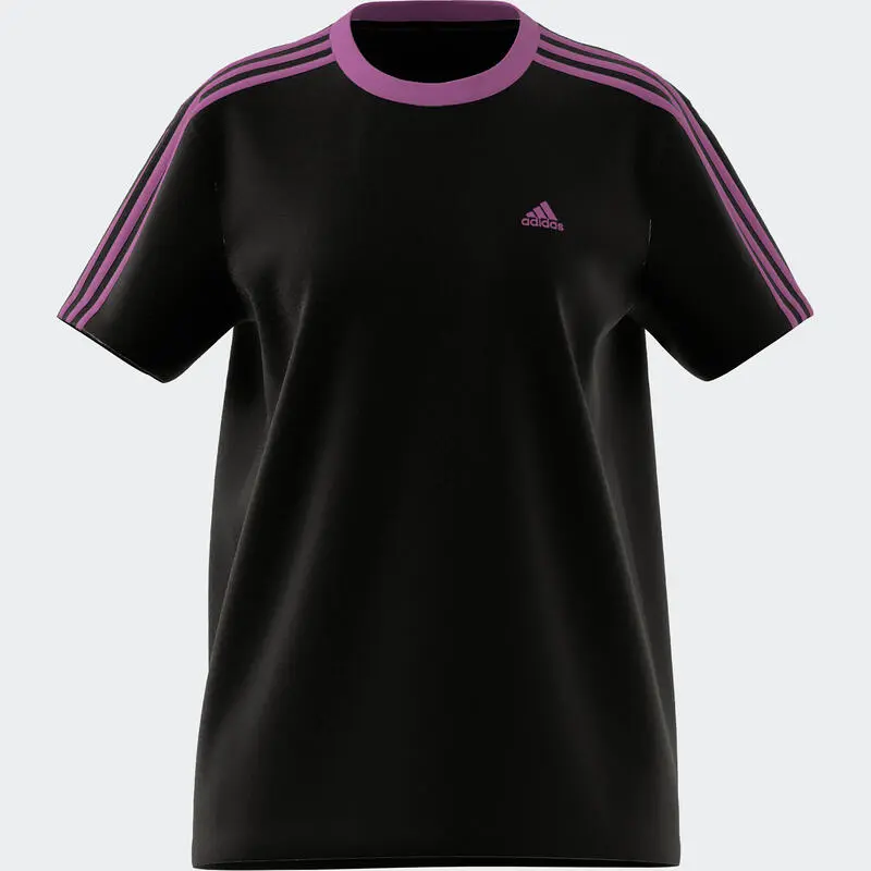 Camiseta Fitness Soft Training Adidas Mujer Negro Lila 5 Camiseta Fitness Soft Training Adidas Mujer Negro Lila - Imagen 3