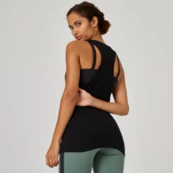 Camiseta Fitness Tirantes 500 Mujer Domyos Negro -Fitness cardio Ventas camiseta fitness tirantes 500 mujer domyos negro 1