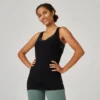 Camiseta Fitness Tirantes 500 Mujer Domyos Negro -Fitness cardio Ventas camiseta fitness tirantes 500 mujer domyos negro