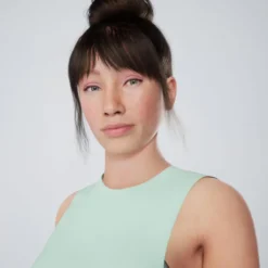 Camiseta Fitness Tirantes Cuello Redondo 500 Mujer Domyos Verde -Fitness cardio Ventas camiseta fitness tirantes cuello redondo 500 mujer domyos verde 2