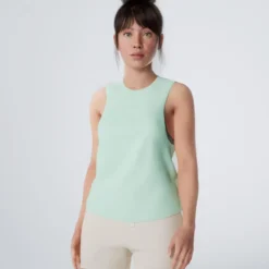 Camiseta Fitness Tirantes Cuello Redondo 500 Mujer Domyos Verde