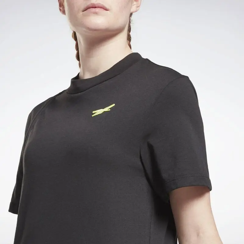 Camiseta Manga Corta Algodón Mujer Reebok MYT Negro 7 Camiseta Manga Corta Algodón Mujer Reebok MYT Negro - Imagen 5