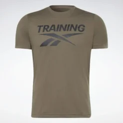 Camiseta Manga Corta Poliéster Reciclado Hombre Reebok Graphic Series Verde -Fitness cardio Ventas camiseta manga corta poliester reciclado hombre reebok graphic series verde 1