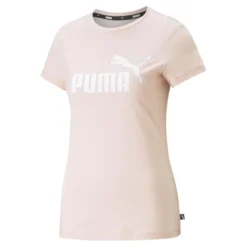 Camiseta Mujer Essentials Logo PUMA Rosa