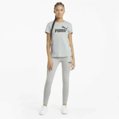 Camiseta Mujer PUMA Essentials Logo Gris -Fitness cardio Ventas camiseta mujer puma essentials logo gris 3