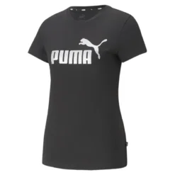 Camiseta Mujer PUMA Essentials+ Metallic Logo Negro
