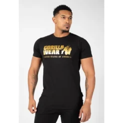 Camiseta Musculación Manga Corta Algodón Hombre GORILLA WEAR Classic Negro -Fitness cardio Ventas camiseta musculacion manga corta algodon hombre gorilla wear classic negro 5