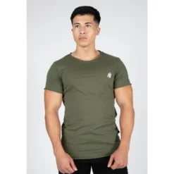 Camiseta Musculación Manga Corta Algodón Hombre GORILLA WEAR York Negro -Fitness cardio Ventas camiseta musculacion manga corta algodon hombre gorilla wear york verde