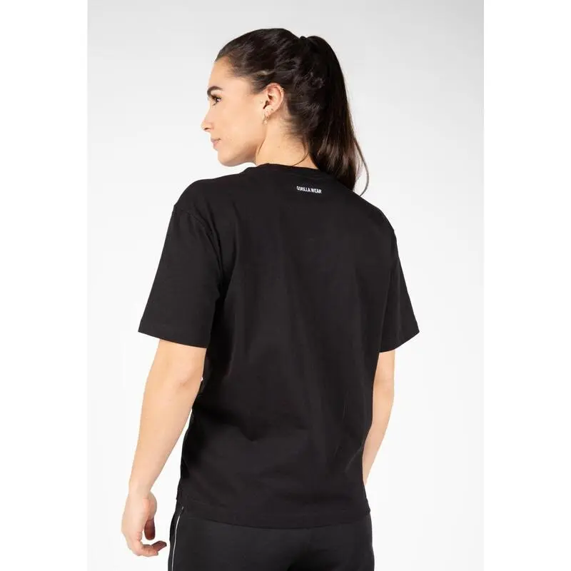Camiseta Musculación Manga Corta Algodón Mujer GORILLA WEAR Bixby Negro 4 Camiseta Musculación Manga Corta Algodón Mujer GORILLA WEAR Bixby Negro - Imagen 2
